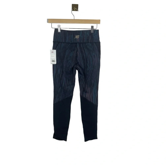 NWT New Balance Printed Elixir Mesh Athletic Leggings in Black/Blue Size S - Picture 9 of 12